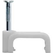 Скоба крепежная прямая с гвоздем d7мм NCS-07-50 пластик. (уп.50шт) Navigator 71082