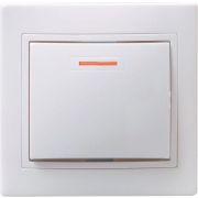 Выключатель 1-кл. СП Кварта 10А IP20 ВС10-1-1-КБ с индикацией бел. IEK EVK11-K01-10-DM