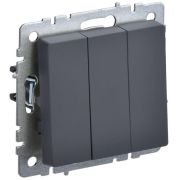 Выключатель 3-кл. СП BRITE ВС10-3-0-БрГ 10А механизм графит IEK BR-V30-0-10-K53